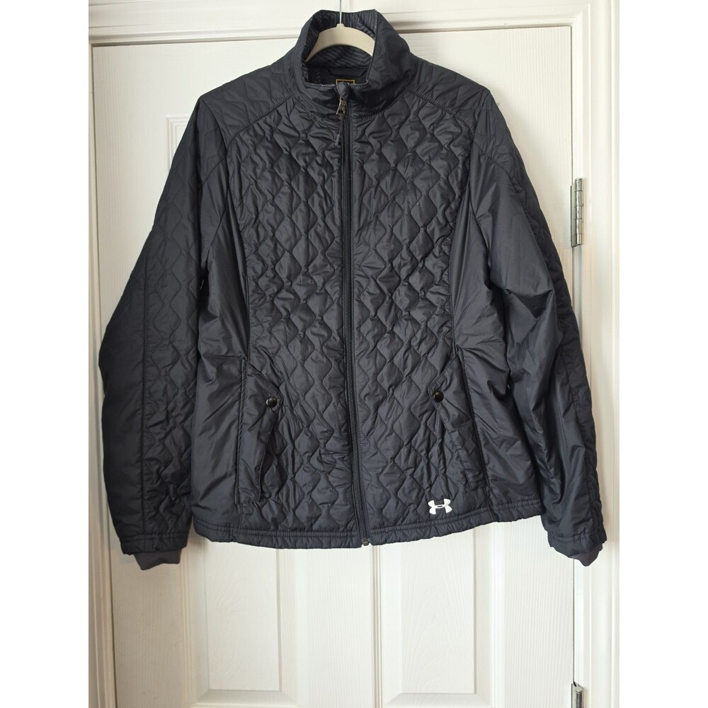 Under Armour Womens Quilted Black Lightweight Puffer Activewear Jacket Coat L